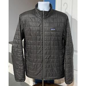 Men's Size Medium Patagonia Nano Puff Insulated Full Zip Forge Grey Gray Jacket!